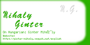 mihaly ginter business card